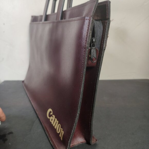 VINTAGE Canon Camera Leather Portfolio Briefcase Hand Bag Photography - Picture 6 of 14
